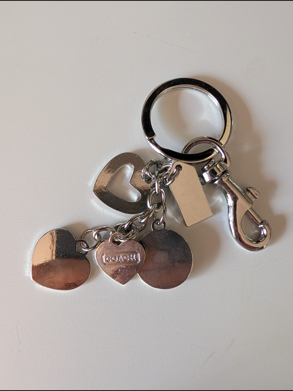 Coach Turquoise and Blue Heart Charm Keychain - Picture 2 of 2
